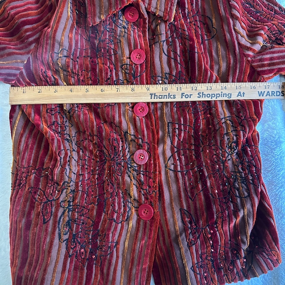 Coldwater Creek Velvet Embroidered Button Jacket - Petite Small - Picture 2 of 4